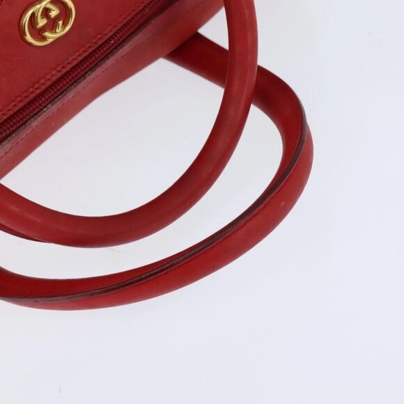 GUCCI Micro GG Canvas Boston Bag Red Gold - Picture 6 of 16